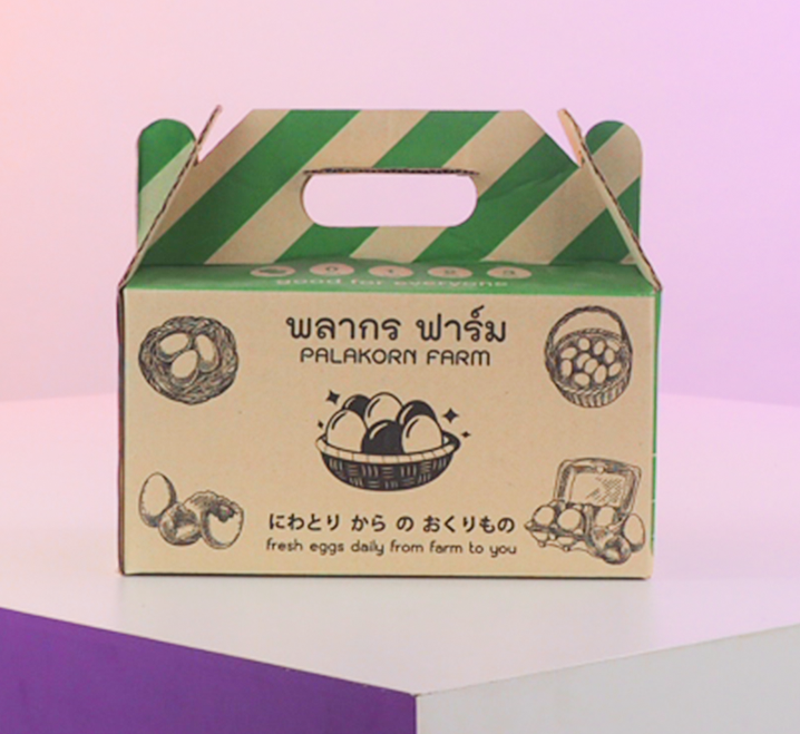 กล่องใส่ไข่ แบบไดคัทหูหิ้ว