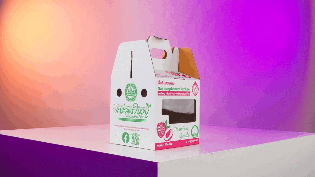 กล่องผลไม้ หูหิ้ว ไดคัท กล่องลิ้นจี่ - Kas Carton Co.,Ltd. กล่องผลไม้ หูหิ้ว ไดคัท กล่องลิ้นจี่