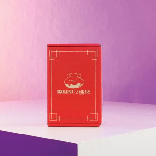 กล่องหูช้าง กล่องโดนัท DOUGHNUT LIBRARY | กล่องลูกฟูกพรีเมียมพิมพ์ลายด้านนอกและด้านในสำหรับร้านเบเกอรี่