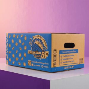 กล่องทุเรียนแผงทุเรียน BF ขนาดบรรจุ 3-5 ลูก ผลิตจากกระดาษลูกฟูกคุณภาพสูง แข็งแรง