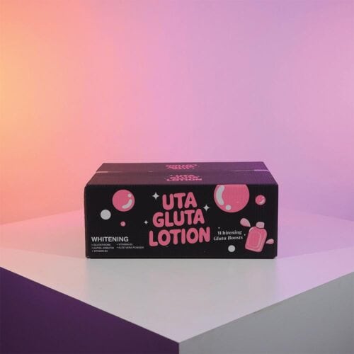 กล่องสกินแคร์ UTA GLUTA LOTION บรรจุภัณฑ์สำหรับโลชั่นบำรุงผิวขาวกระจ่างใส
